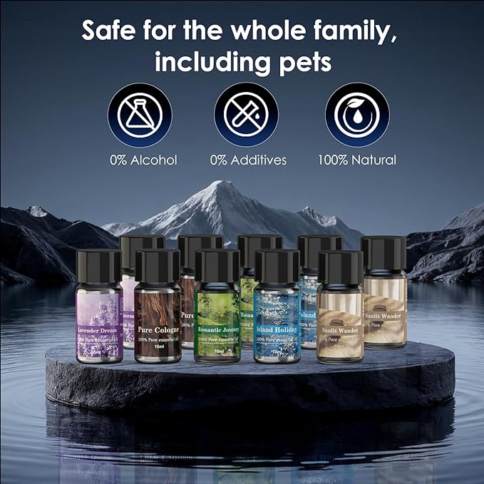 Car Air Freshener Refill, Car Air Freshener Vent Clip Special Refill, 5 Scents, 10 Bottles (Excluding Machine)