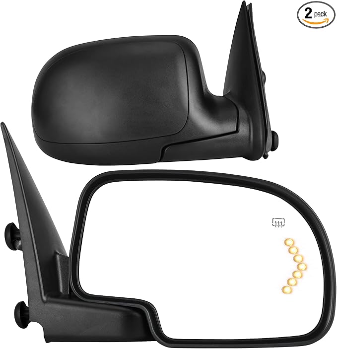 AUTOSAVER88 Towing Mirrors Compatible with 2003-2006 Chevy Silverado GMC Sierra, Power Adjustable Heated Side Tow Mirror for 03-06 Suburban Avalanche Tahoe with Turn Signal Pair Set