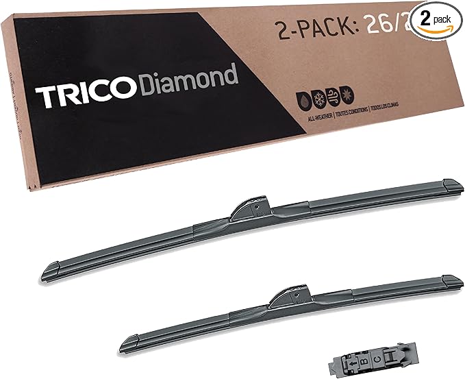 TRICO Diamond 26" + 20" Super Premium Automotive Replacement Windshield Wiper Blades (Set of 2), Passenger and Driver Side All-Weather Beam Wiper Blades for Select Vehicle Models