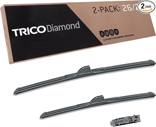 TRICO Diamond 26" + 20" Super Premium Automotive Replacement Windshield Wiper Blades (Set of 2), Passenger and Driver Side All-Weather Beam Wiper Blades for Select Vehicle Models