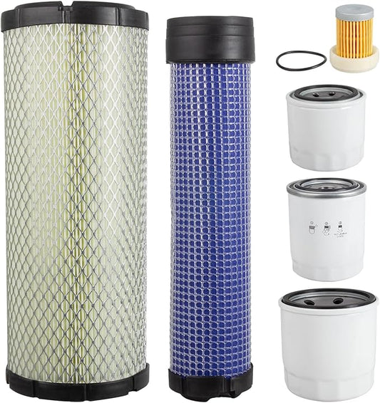 Tractors Maintenance Filter Kit Compatible with Kubota L2501 L2800 L3200 L3400 L3700SU L3800 HST Replaces TA040-93230, HH164-32430, HH3A0-82623, HHK70-14073, 6A320-59930 Air Oil Fuel Hydraulic Filter