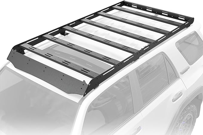 Full Length Roof Rack Cargo Basket Compatible with 2010-2024 Toyota 4Runner 5th Gen Cargo Carrier, Streamlined Heavy-Duty Overland Rooftop Luggage Storage Holder Cargo Racks, 800 LBS Capacity