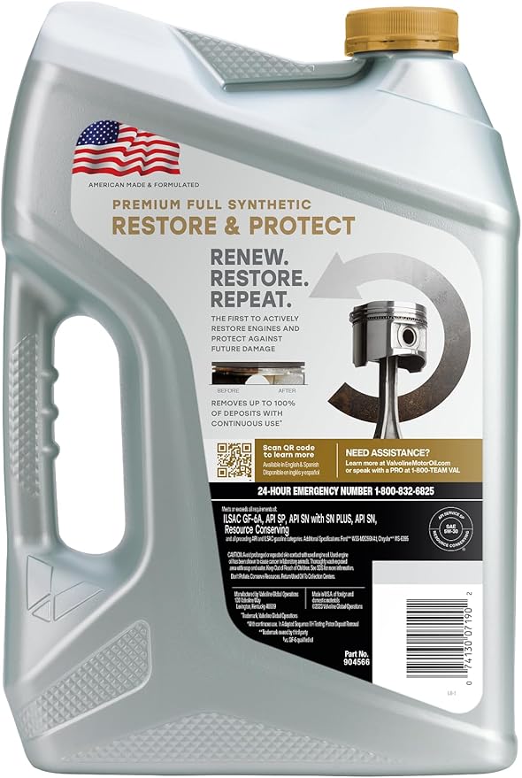 Valvoline Restore & Protect Full Synthetic 5W-30 Motor Oil 5 Quart