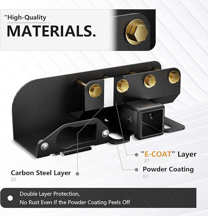 for Bronco Accessories Trailer Hitch Receiver with Cover Compatible with 2021 2022 2023 2024 Ford Bronco 2/4 Doors, Rear Bumper 2 Inch Towing Hitch Kit Tow Hook Combo (Excluding Bronco Sport)