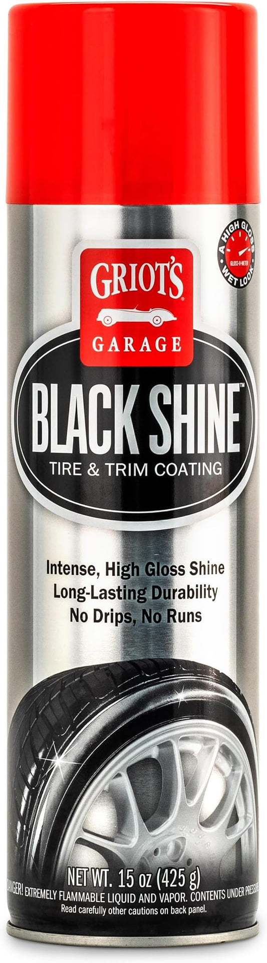 Griot's Garage Black Shine Tire and Trim Coating, Water-Resistant Dressing, Provides a High-Gloss Finish, Rain, and UV Protection, 10938, 15oz