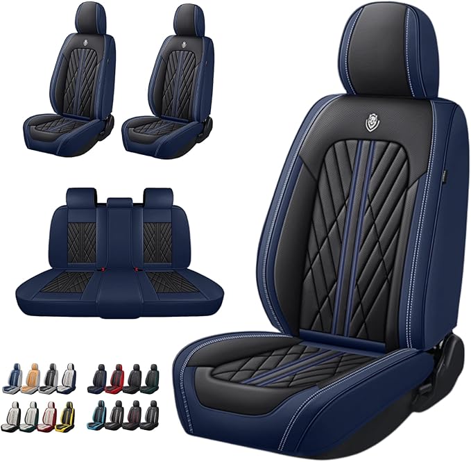 Universal Fit Waterproof Breathable Nappa Leather Automotive Vehicle Car Seat Covers Set Cushion Protector for Sedan SUV