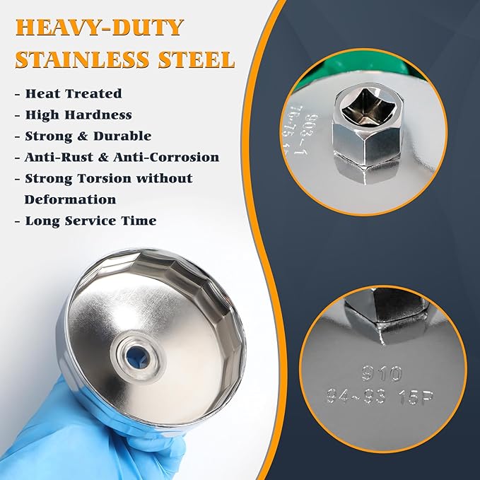 Oil Filter Wrench Set, 31PCS Oil Filter Socket Set, Oil Filter Cap Removal Tool, 1/2" Drive Stainless Steel 27mm 32mm 36mm 64mm-101mm Compatible with Volvo, BMW, Toyota, Nissan, etc
