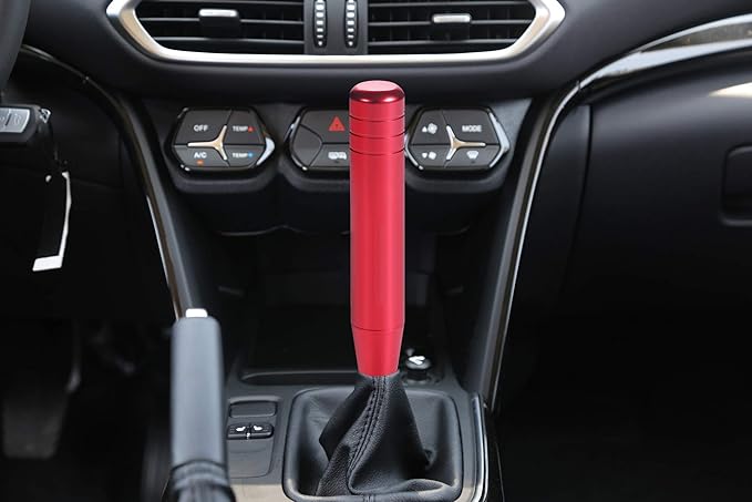 Long Shift Knob Extension Shifter Handle Aluminum Alloy Gear Stick Transmissions Weighted Shifting Lever Universal Fit Most Manual Automatic Cars Truck SUV (Red)