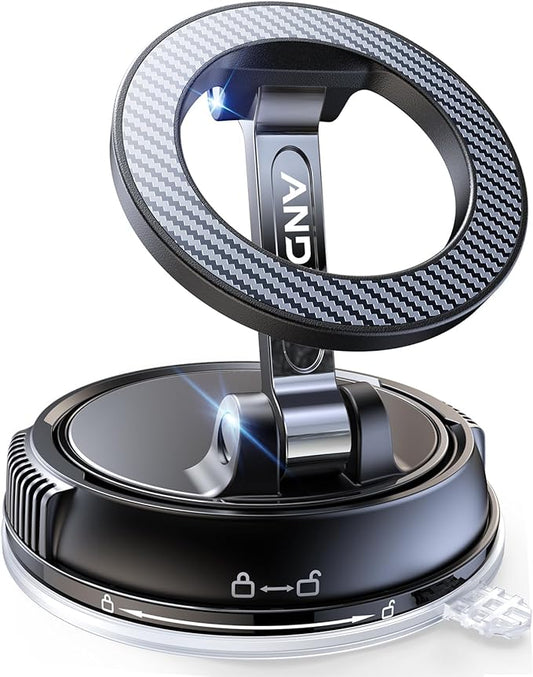 ANDERY Car Phone Holder for Magsafe [78+LBS Strongest Suction & 2400gf Magnetic] 360° Adjustable Car Phone Mount, Phone Holders for Your Car for iPhone 17 Pro Max 16 15 14 13 12 Air Plus, Carbon Fiber