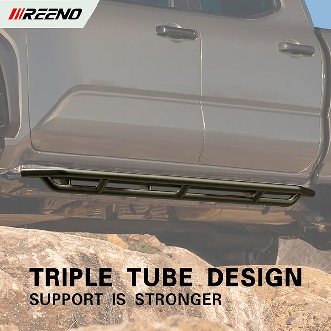Heavy Duty Metal Running Boards Side Steps Nerf Bars Compatible with 2024 2025 Toyota Tacoma Double Cab with 4 Full Size Doors(4th Generation)