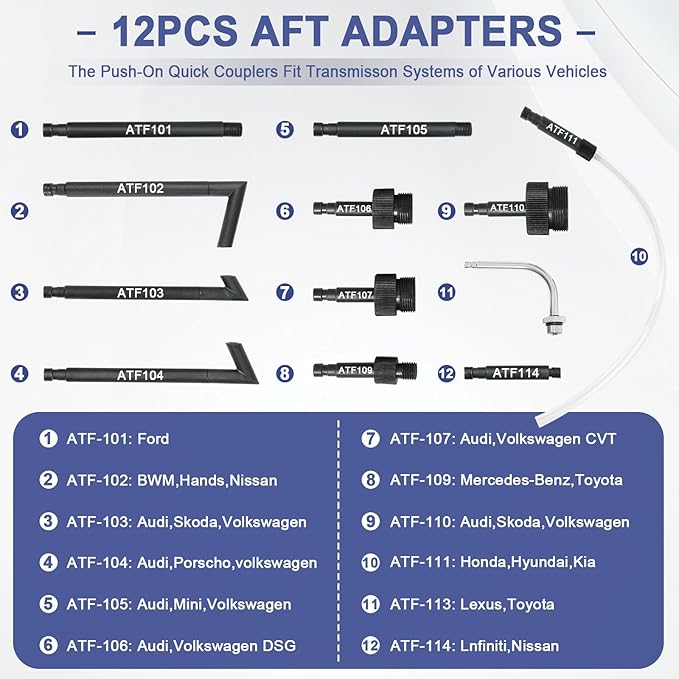 Transmission Fluid Transfer Pump,3L Manual Refill System Dispenser with Pressure Gauge,Automotive Transmission Dispenser Pump Tool Set Oil with 12pc ATF Adapters