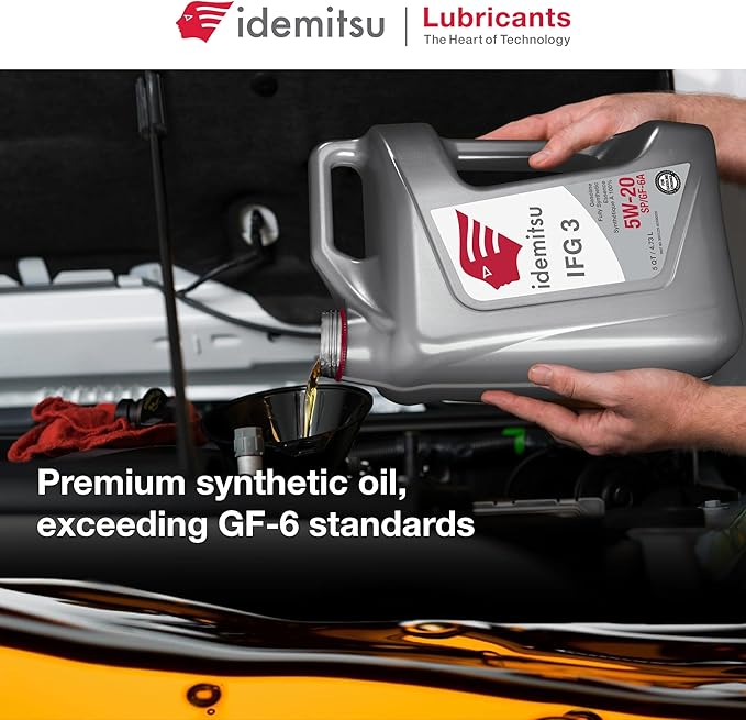 Idemitsu 5W-20 Full Synthetic Oil - IFG3 5W20 SP/GF-6A SAE Engine Car Motor Oil (5 Quart, Case of 4)