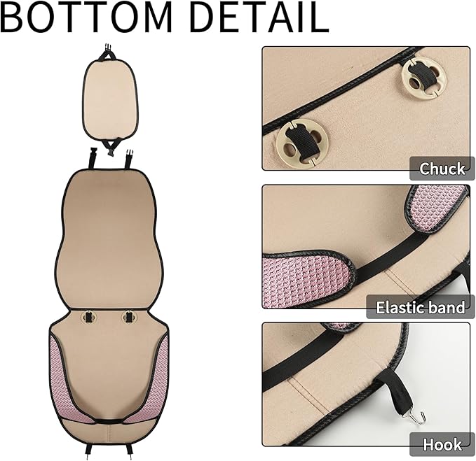Auto Newer Car Seat Cover,Breathable Front Car Seat Cushion,Comfortable Car Seat Protector,Anti-Slip and Full Wrap Driver Car Seat Protector with Storage Pocket,Universal All Seasons(Pink,1PCS)