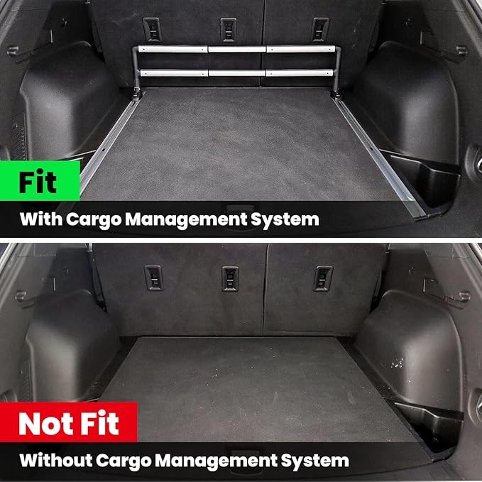 LASFIT Floor Mats & Cargo Liner for Chevrolet Chevy Blazer 2019-2021 (Gas Only), All Weather TPE Custom Fit Floor Mats for Cars (Only Fit Optional Cargo Management System), Car Mats Full Set, Black