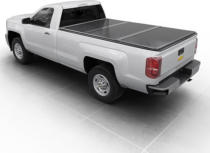 Hard Folding Truck Bed Tonneau Cover|HTF083|Fits 2010-2025 Chevy Silverado & GMC Sierra 1500 2500 3500 HD 8FT