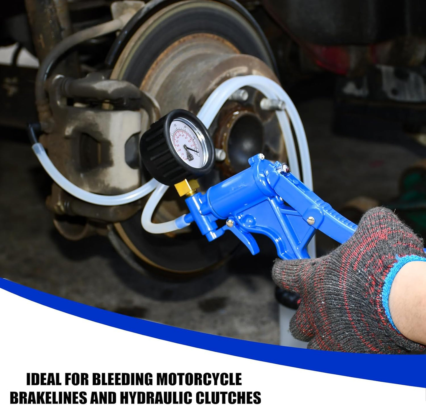 Hand Vacuum Pump Brake Bleeder kit One Person, Brake Clutch Bleeding Tune-up Kit for Brake Bleeding and Automotive Tester Blue