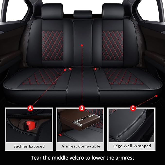 MIROZO Seat Covers for Car,Waterproof Seat Cover Full Set Vehicle Cushion Cover Automotive Seat Protector Breathable Universal Fit for Most Sedan, Truck and SUV for Tacoma Rogue CX5 Chevy