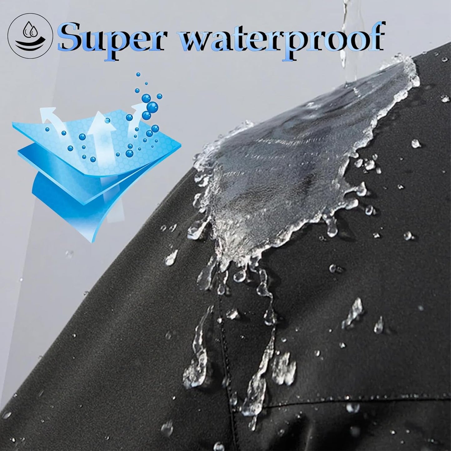 Motorcycle Cover, 210D Oxford Cloth, with Reflective Stripes, Waterproof Outdoor Protection, All-Weather Universal car Cover, with Lock Holes and Storage Bag. (Black Silver, 96.5")