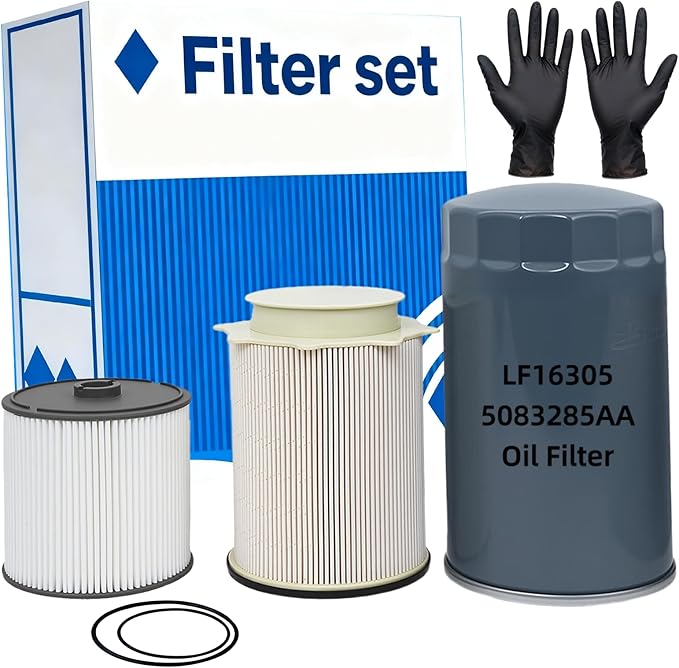 6.7L Cummins Fuel Filter Kit, Fits for 2019-2024 Ram 2500, 3500, 4500, 5500 Turbo Diesel Engines, Replaces 68157291AA 68436631AA 5083285AA Water Separator and Oil Filter