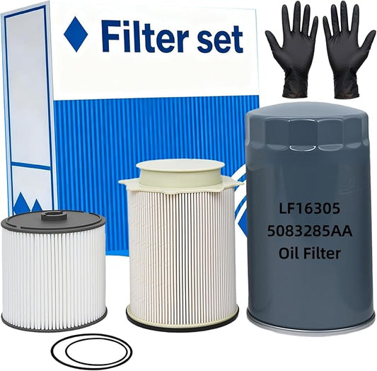 6.7L Cummins Fuel Filter Kit, Fits for 2019-2024 Ram 2500, 3500, 4500, 5500 Turbo Diesel Engines, Replaces 68157291AA 68436631AA 5083285AA Water Separator and Oil Filter