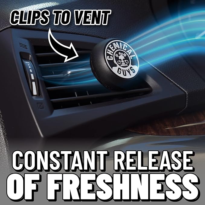 Chemical Guys Black Frost Vent Clip Air Freshener, (Great for Cars, Trucks, SUVs, RVs, Home, Office, Dorm Room & More) 5-Pack - AIR40105