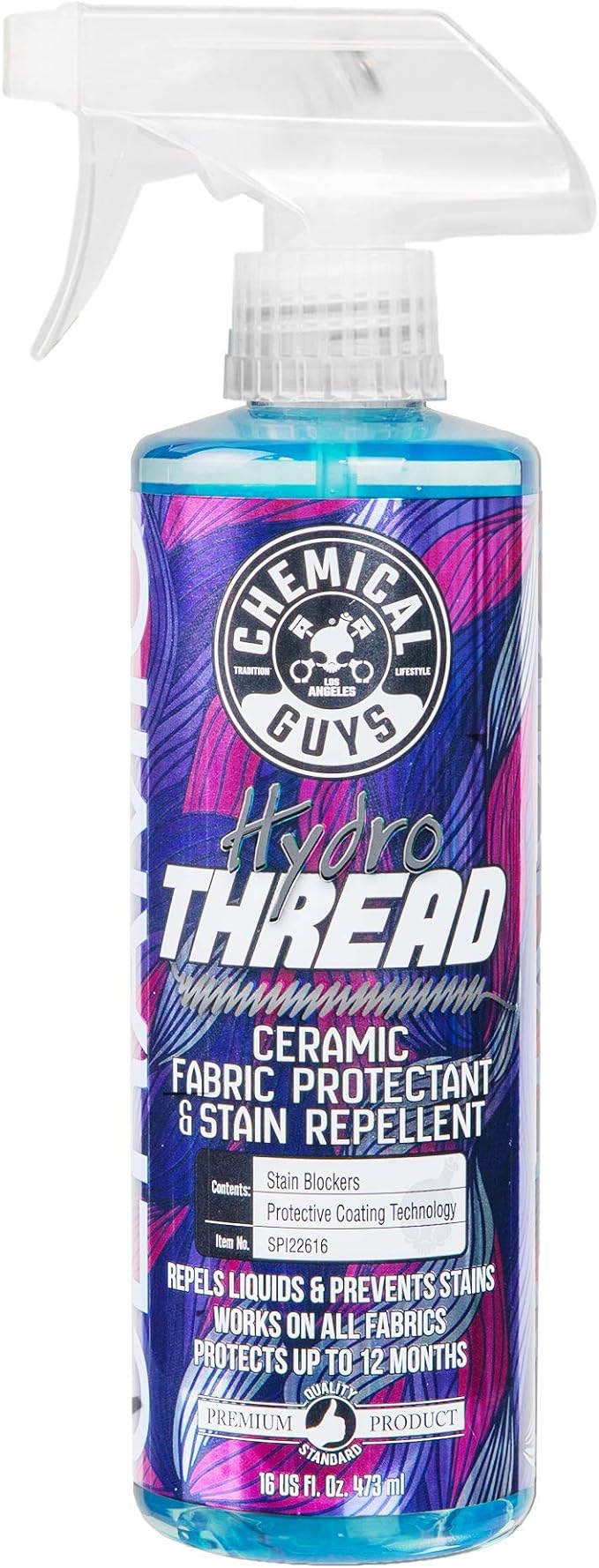 Chemical Guys SPI22616 HydroThread Ceramic Fabric Protectant & Stain Repellent (Works on Fabric, Carpet & Upholstery), 16 oz.