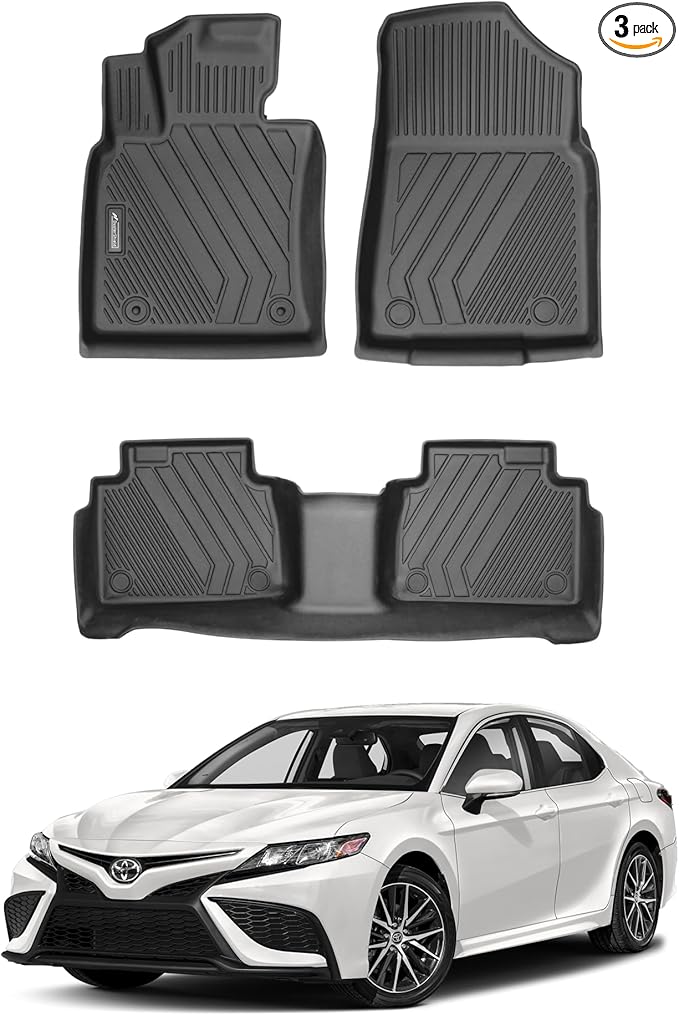 Compatible with Toyota Camry 2024 2025 – Custom Fit Floor Mats, 2-Row All-Weather TPE Car Mats Full Set – Waterproof, Odorless, Non-Slip, Easy to Clean, Durable Automotive Liners