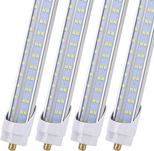 T8 T10 T12 8FT LED Light Bulbs, Single Pin Fa8 Base, 8 Foot LED Fluorescent Tube Replacement, 150W 19000LM, 6000K Super Bright, V Shape, Ballast Bypass, Garage Shop Lights