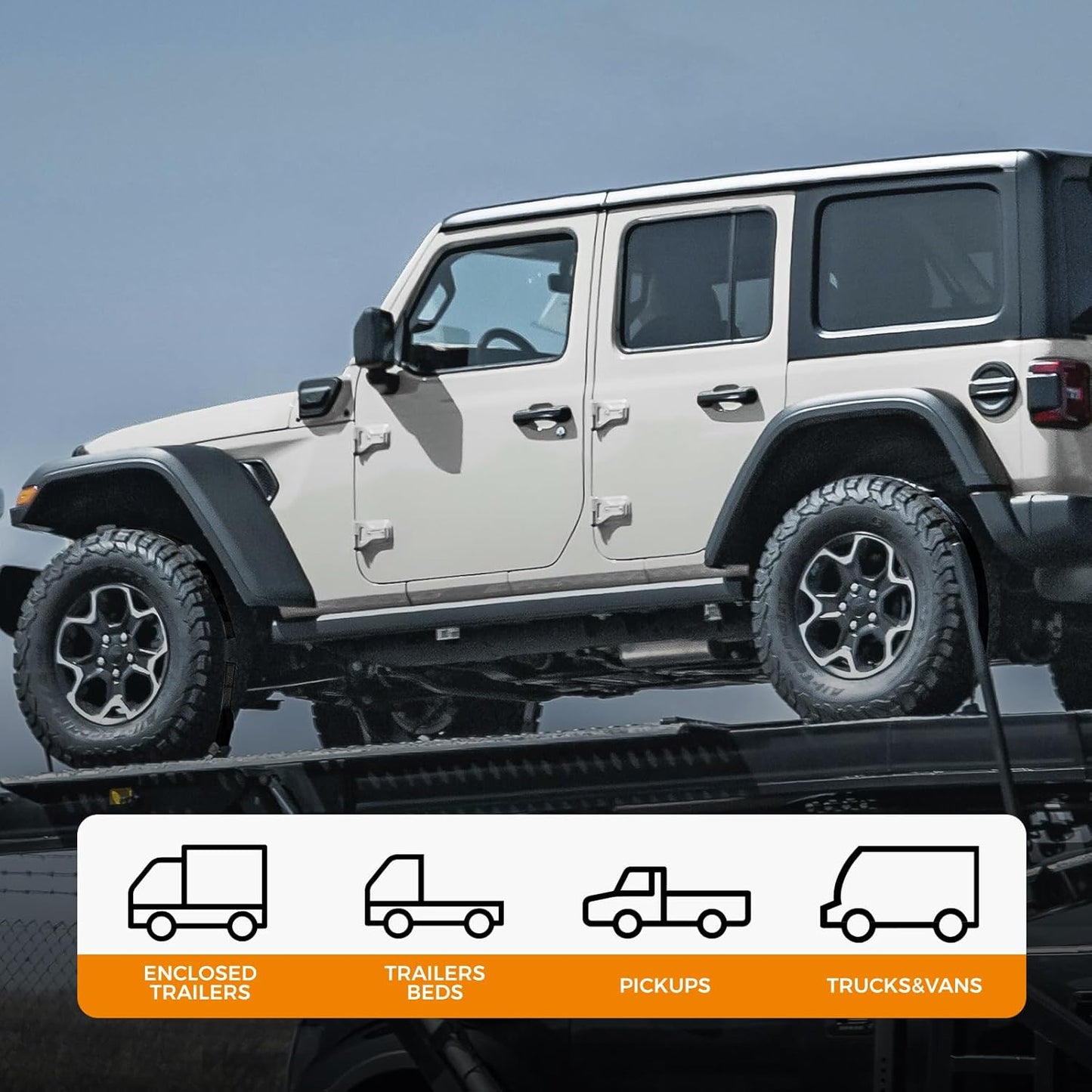 Kingfun Heavy Duty Car Tie Down Straps for Trailers 4 Pack - 2" x 120" Tire Straps with 10,000 lbs Break Strength, Secure Wheel Strap for Car Hauler, Truck, SUV, and Utility Trailers