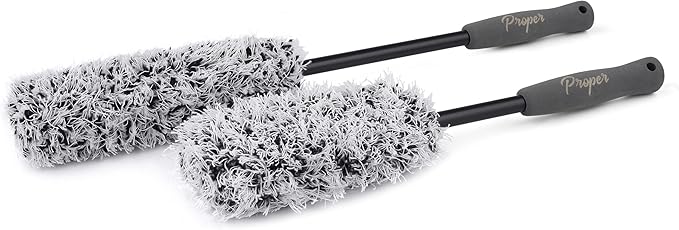 Premium Microfiber Wheel Brushes for Scratch-Free Detailing - 2 Pack Soft Wheel Brushes for Car Detailing, Car Wheel Cleaning Brush, Wheel Brush for car Detailing, Car Wheel Brush Kit