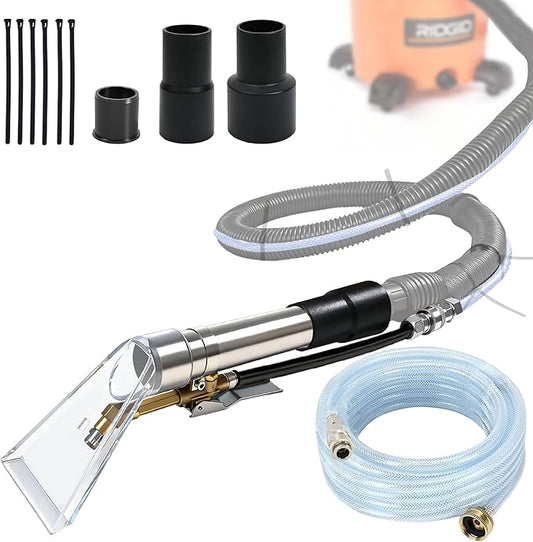 Happy Tree Universal Fit All Brands' Shop Vac Extractor Hose Kit Adapter Wet-dry Extraction Accessory for Upholstery & Carpet Cleaning Auto Detailing Wet Vaccum Accessories with 25 Feet Water Hose