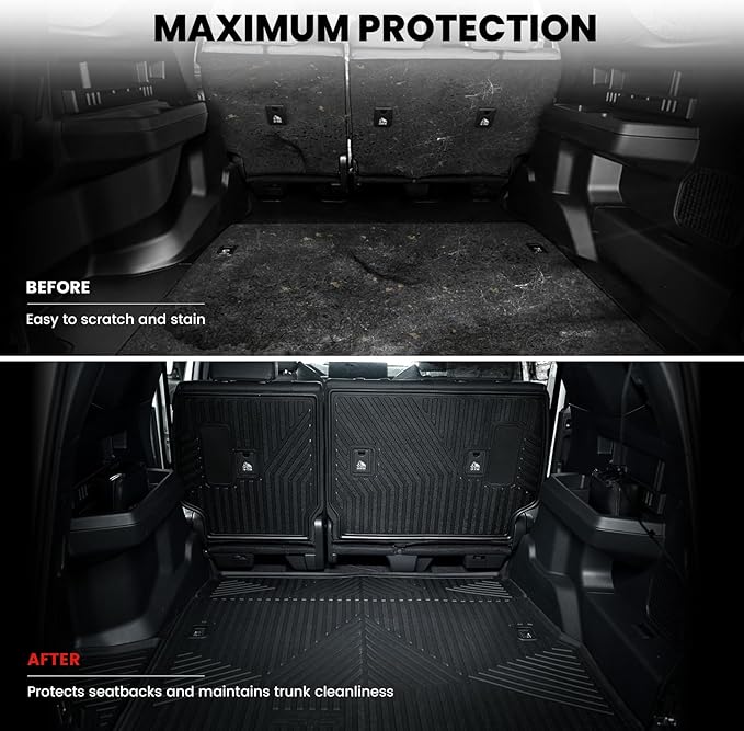 LASFIT Trunk Mat&Backrest Mat for Toyota 4Runner 2025-2026 5-Seater Gas Only(Not Fit Hybrid or 7-Seater), All Weather TPE Custom Fit Cargo Liner for 6th gen 4Runner SR5/TRD/Limited Cargo Mat
