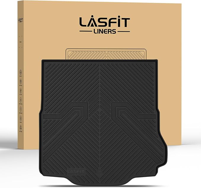 LASFIT Cargo Mat for Dodge Charger Daytona 2024 2025 Scat Pack & R/T, All Weather TPE Custom Fit Trunk Mats Cargo Liners, Black