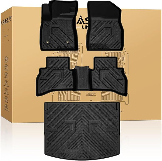 LASFIT Floor Mats & Cargo Liner for Chevrolet Chevy Trailblazer 2021-2026 (Only Fit AWD & Cargo in Upper Deck Position), All Weather TPE Custom Fit Floor Mats for Car, Car Floor Mats Full Set
