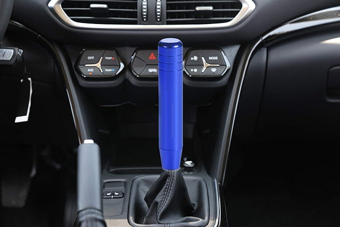 Long Shift Knob Extension Shifter Handle Aluminum Alloy Gear Stick Transmissions Weighted Shifting Lever Universal Fit Most Manual Automatic Cars Truck SUV (Blue)
