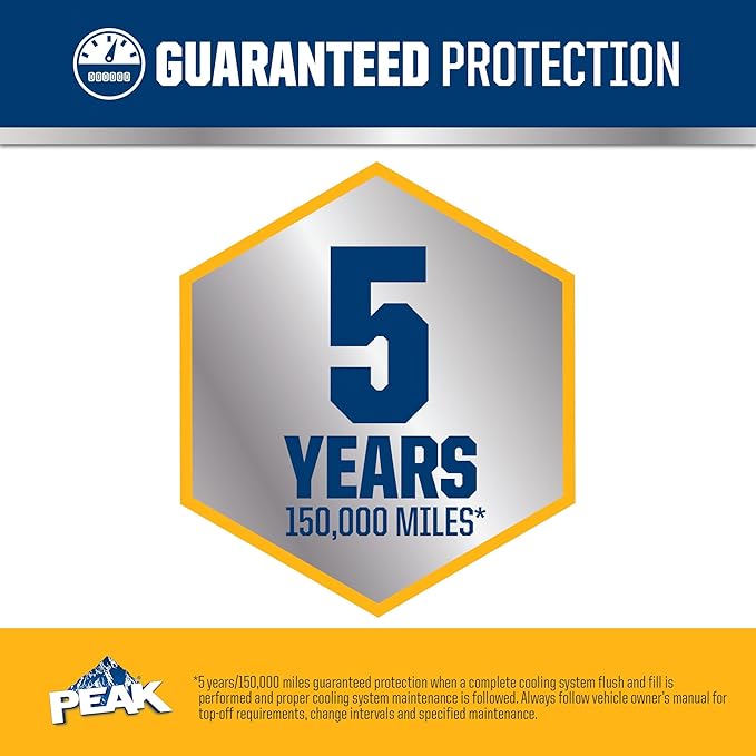 PEAK OET Extended Life Gold Concentrate Antifreeze/Coolant for North American Vehicles, 1 Gal.