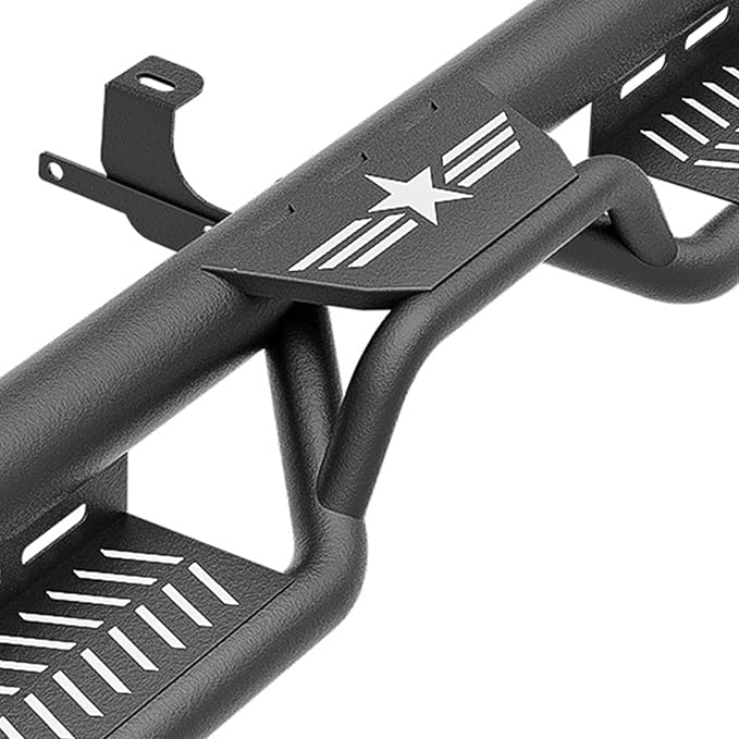 Three Raised Step Double Cab Running Boards Compatible for 1999-2006 Chevy Silverado & GMC Sierra 1500, 2001-2006 Chevrolet Silverado & GMC Sierra 2500 3500 HD Extended Cab, Side Step Nerf Bar