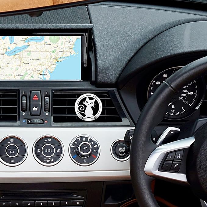 30mm Car Essential Oil Diffuser Vent Clip Christmas Car Accessories for Women Locket with Vent Clips 10 Felt Pads(Cat Black)