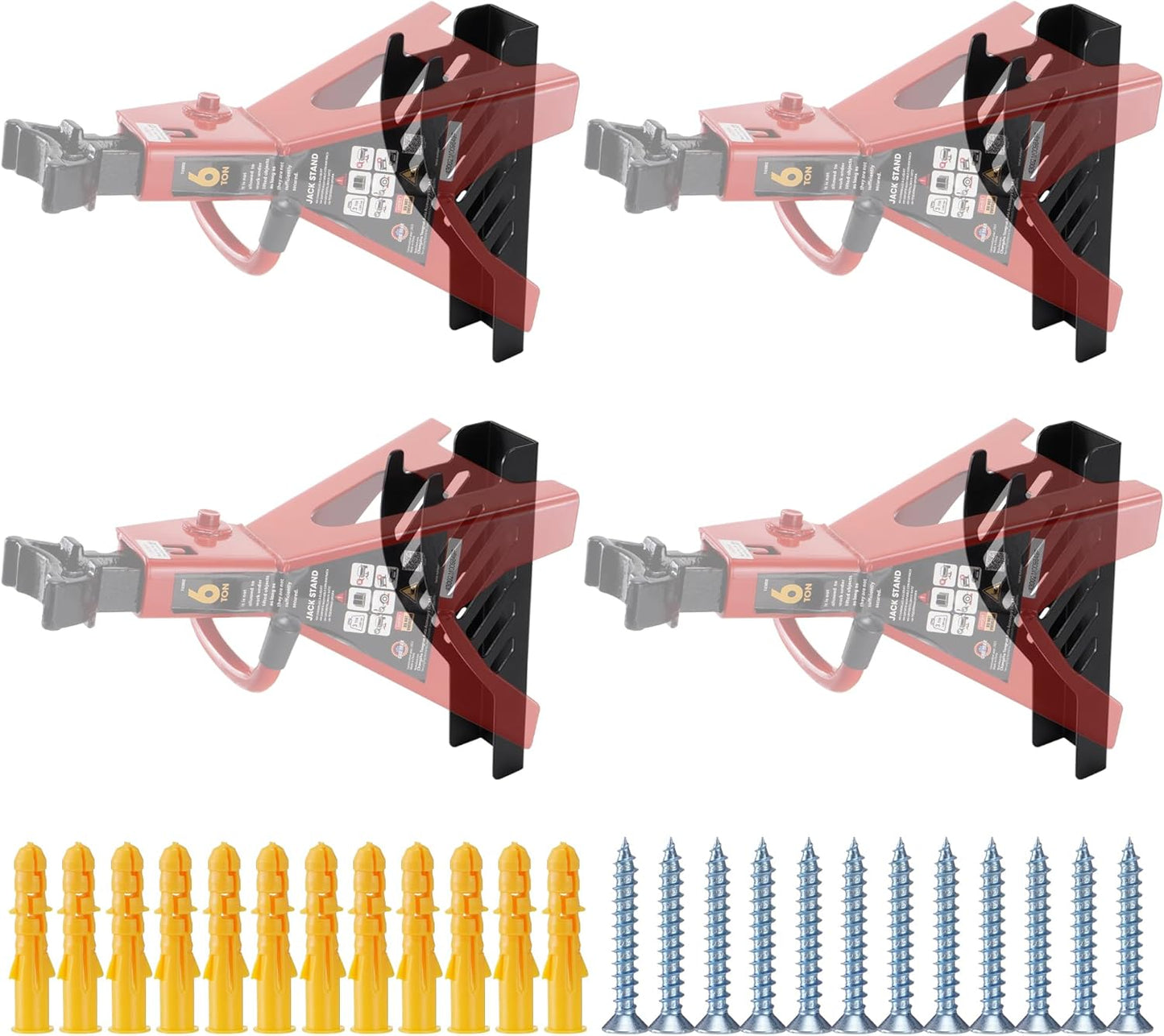 4 Packs Jack Stand Holder Wall Mount Organizer Bracket Rack Fits 4 & 5 & 6 Ton Jack Stands