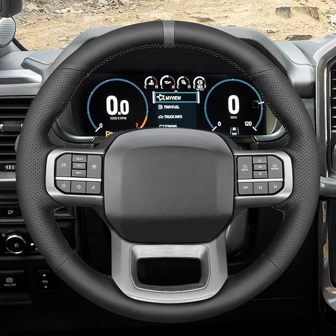 MEWANT DIY Steering Wheel Cover for Ford F150 Lightning 2022-2024 F350 2023-2024 F450 2023-2024 Expedition 2022-2024