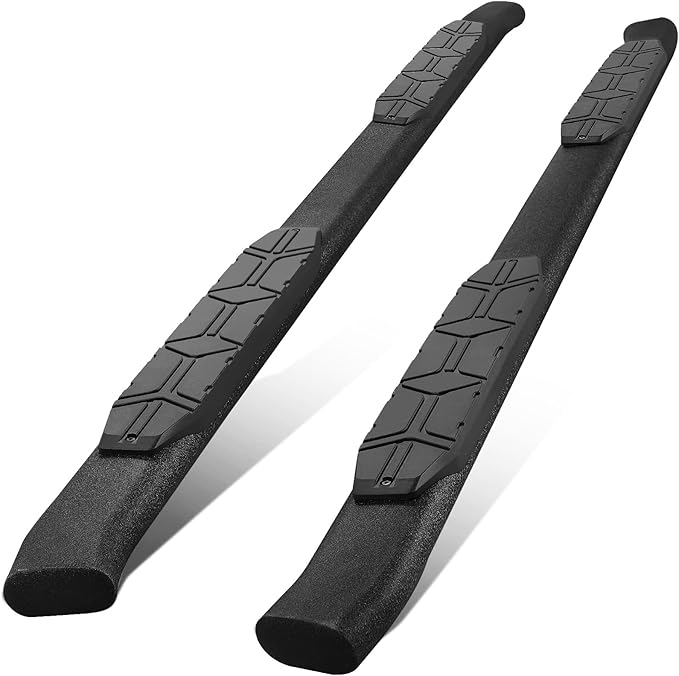 4.3 Inches Oval Tube Bar Running Boards Compatible with 2005-2023 Toyota Tacoma Double with 4 Full-Size Doors. Tacoma Step Bars and Carbon Steel Side Steps Step Bars.