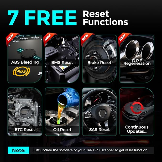 LAUNCH OBD2 Scanner CRP123X Elite, 2025 Lifetime Free WiFi Update scan Tool, FCA SGW, SAS Calibration/Throttle/Brake/BMS/D-P-F/Oil Reset/ABS bleeding, Multi Systems Car Scanner, Battery Test, Auto VIN