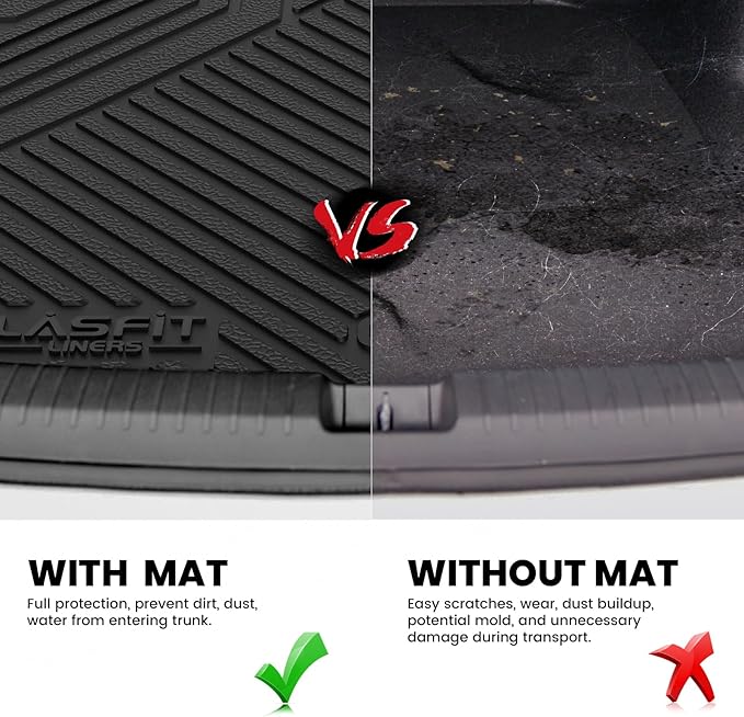 LASFIT Cargo Mat for Dodge Charger Daytona 2024 2025 Scat Pack & R/T, All Weather TPE Custom Fit Trunk Mats Cargo Liners, Black