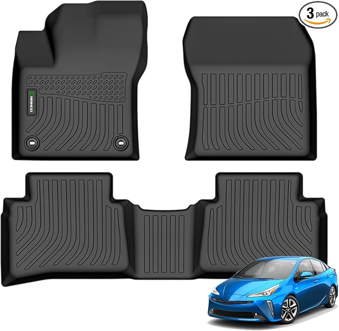 ANBINGO®-Floor Mats for Toyota Prius 2016-2022, Fits Toyota Prius Prime 2017-2021, (Not fit Prius C & Prius V) - All Weather Protection TPE for Prius mats 1st & 2nd Row Accessories Black