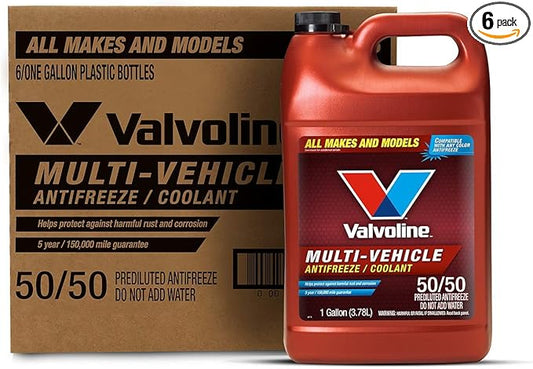 Valvoline Multi-Vehicle 50/50 Prediluted Ready-to-Use Antifreeze/Coolant 1 GA, Case of 6