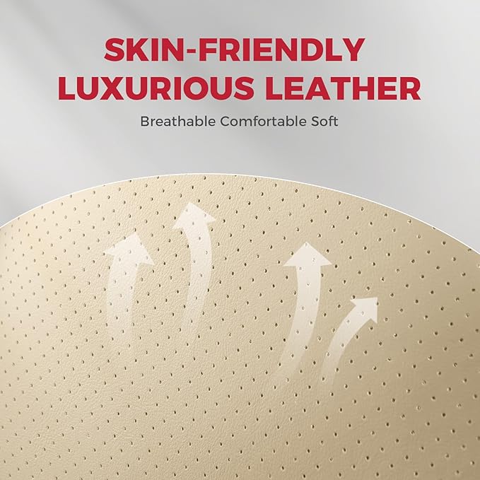 FREESOO Car Seat Covers Full Set,Waterproof Automotive Seat Covers, Leather Cars Interior Covers, Seats Protection Universal fit Babies & Adult (Black Beige)