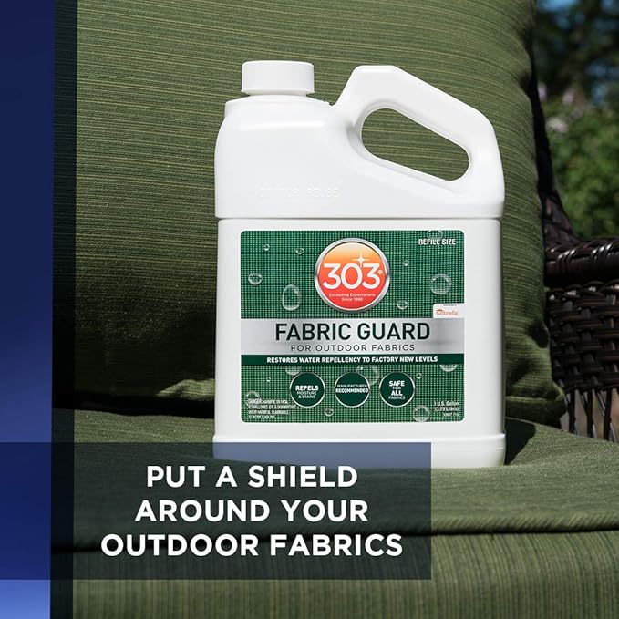 303 Products Fabric Guard – Water Repellent & Stain Shielding Fabric Spray, Safe for All Outdoor Upholstery, Easy to Use, Manufacturer Recommended Protectant Spray, 1 Gallon