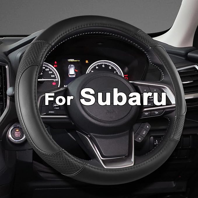 GIANT PANDA Customized Auto Steering Wheel Cover for Subaru Forester, Car Steering Wheel Cover for Subaru Outback and Crosstrek - Solid Black