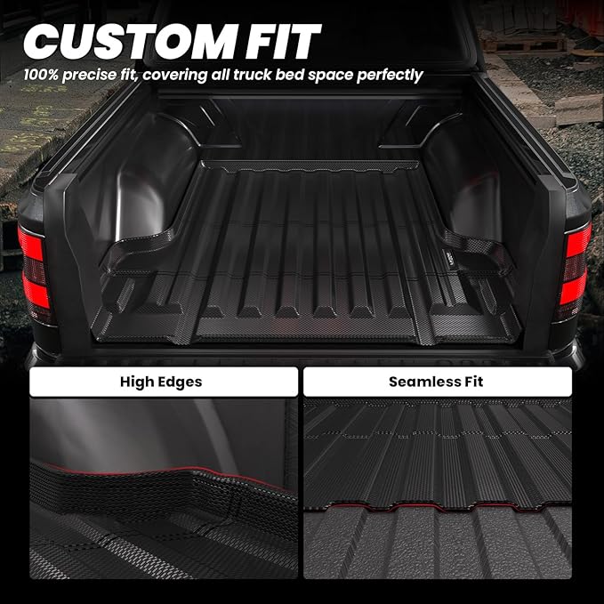 LASFIT Bed Mat for Nissan Frontier 2022-2026 5FT/59.5 inchs (Not Fit Drop-in Bed Liners), All Weather TPE Custom Fit Easy Clean Truck Bed Mat for Frontier 2022 2023 2024 2025 2026 Crew Cab Bed Liner
