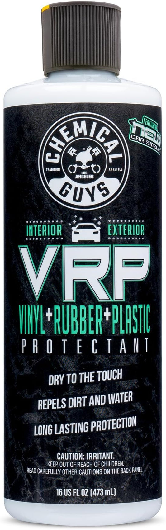 Chemical Guys VRP Vinyl, Rubber and Plastic Protectant, Super Shine Dressing for Tires, Trim and More, Safe for Cars, Trucks, SUVs, & More (16 Fl oz) - New Car Scent
